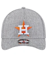 New Era Men's Gray Houston Astros Cotton Weave M-Crown A-Frame 9FORTY Adjustable Hat
