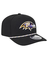 New Era Men's Black Baltimore Ravens Gameday Multi Rope 9SEVENTY Stretch Snap Hat