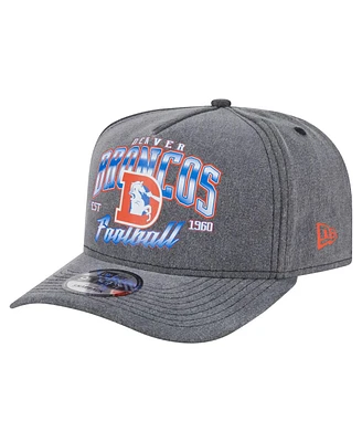 New Era Men's Black Denver Broncos Throwback Washed A-Frame 9FIFTY Snapback Hat