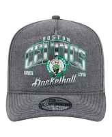 New Era Men's Charcoal Boston Celtics Throwback Washed Pre-Curved 9FIFTY Snapback Hat