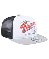New Era Men's White/Gray Detroit Tigers Retro Script Trucker 9FIFTY Snapback Hat