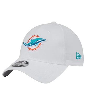 New Era Men's White Miami Dolphins Active Ripstop 9TWENTY Stretch Snap Hat