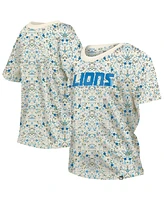 New Era Women's Cream Detroit Lions Glam Game Floral T-Shirt