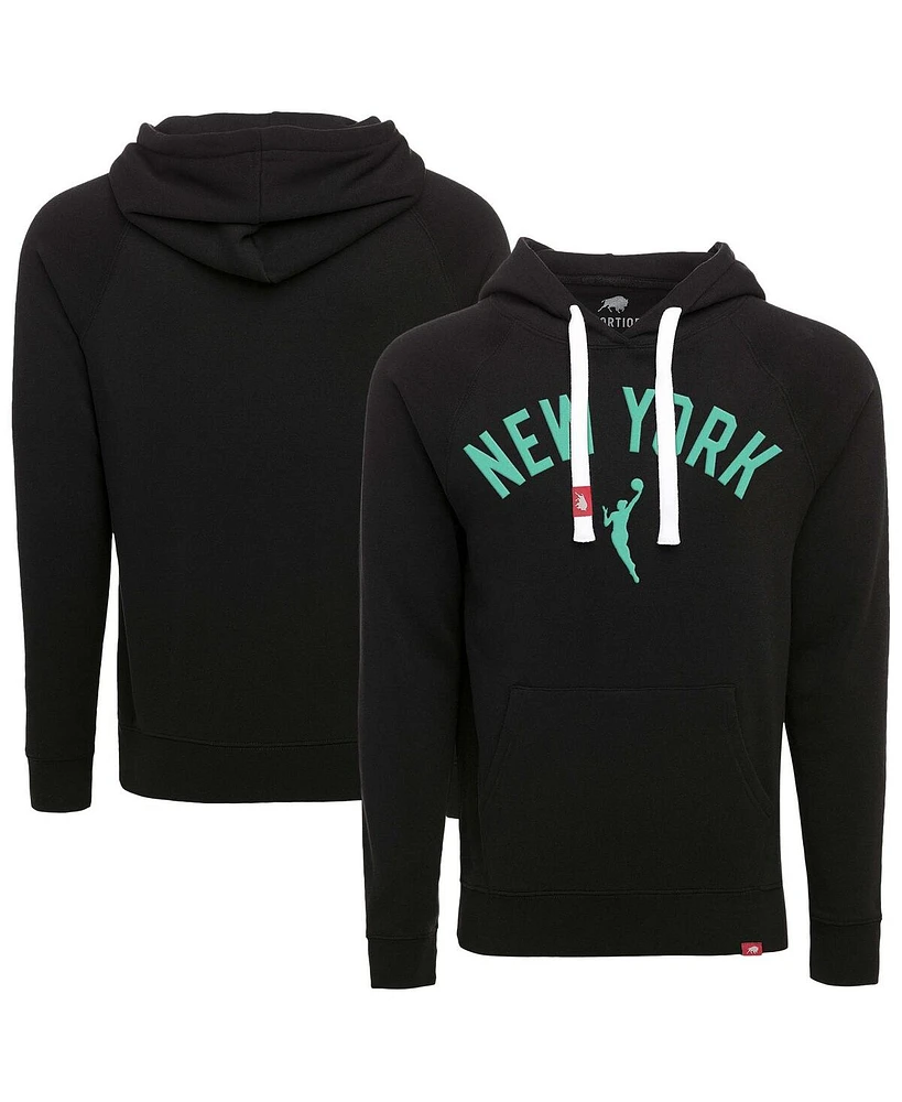 Sportiqe Men's and Women's Heather Black New York Liberty Olsen Tri-Blend Pullover Hoodie