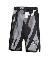 Nike Big Boys and Girls Black Brooklyn Nets 2024/25 City Edition Swingman Performance Shorts