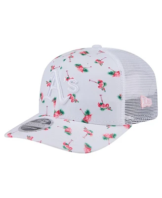 New Era Men's White Athletics Flamingo Mesh Back 9SEVENTY Stretch-Snap Hat