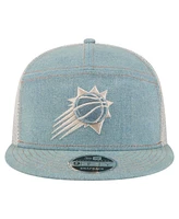 New Era Men's Phoenix Suns Adventure Denim Split Panel 9FIFTY Snapback Trucker Hat