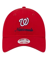 New Era Women's Red Washington Nationals Preppy Team 9TWENTY Adjustable Hat