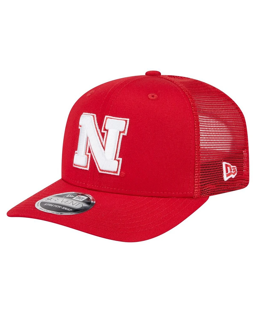 New Era Men's Scarlet Nebraska Huskers Primary 9SEVENTY Trucker Stretch Snap Hat
