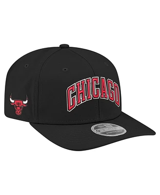New Era Men's Black Chicago Bulls Statement Edition Jersey Hook 9SEVENTY Stretch-Snap Hat