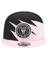 New Era Men's Black/Light Pink Inter Miami Cf Jagged 9FIFTY Snapback Hat