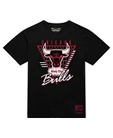 Mitchell & Ness Men's Black Chicago Bulls Worldwide Collection Tri-Logo T-Shirt