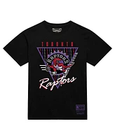Mitchell & Ness Men's Black Toronto Raptors Worldwide Collection Tri-Logo T-Shirt