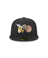 New Era Men's Black West Michigan Whitecaps theme Nights 59FIFTY Fitted Hat