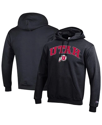 Champion Men's Black Utah Utes Arch Over Logo Pullover Hoodie