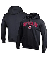 Champion Men's Black Utah Utes Arch Over Logo Pullover Hoodie