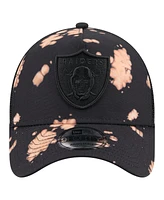 New Era Men's Black Las Vegas Raiders Bleached 9FORTY A-Frame Adjustable Hat