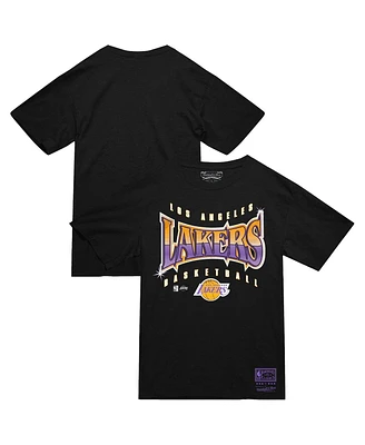 Mitchell & Ness Men's Black Los Angeles Lakers Worldwide Collection Glow Up T-Shirt