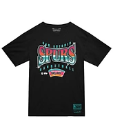 Mitchell & Ness Men's Black San Antonio Spurs Worldwide Collection Glow Up T-Shirt