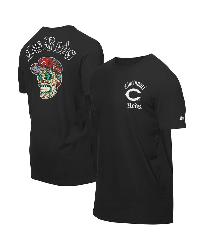 New Era Men's Black Cincinnati Reds Sugar Skulls T-Shirt