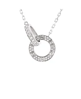 Pre-Owned Cartier Love Interlocking Pave Necklace 18K White Gold and Diamonds