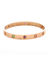 Pre-Owned Cartier Love 10 Stone Bracelet 18K Rose Gold with Garnet, Amethyst and Sapphire