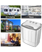 Gymax 8lbs Compact Mini Twin Tub Washing Machine Washer Spinner