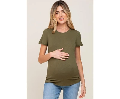 Pinkblush Maternity Olive Basic Crew Neck Tee