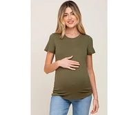 Pinkblush Maternity Olive Basic Crew Neck Tee