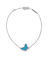 Pre-Owned Van Cleef & Arpels Sweet Alhambra Butterfly Bracelet 18K White Gold and Turquoise