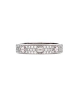 Pre-Owned Cartier Love Wedding Band Pave Diamonds Ring 18K White Gold and Diamonds