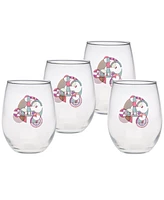 Frank Lloyd Wright Hoffman Rug Stemless Wine Glasses, Set of 4