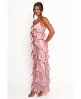 Petal and Pup Women's Ciao Ruffles Maxi Satin Dress