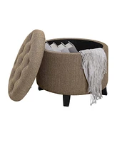 Convenience Concepts 19.75" Designs4Comfort Round Storage Ottoman