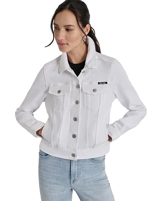 Dkny Jeans Women's Button-Down Denim Trucker Jacket