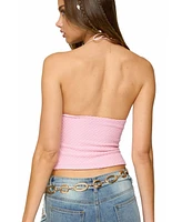 Edikted Women's Lital Backless Cut Out Textured Top