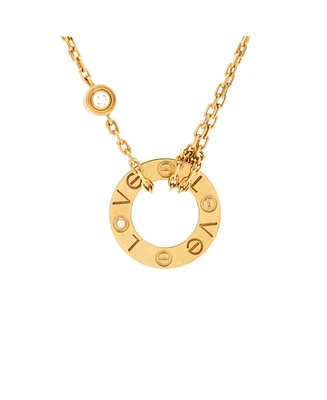 Pre-Owned Cartier 2 Diamonds Love Pendant Necklace 18K Gold and Diamonds