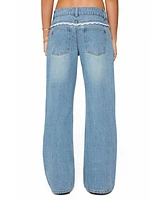 Edikted Women's Alisha Lacey Low Rise Jeans