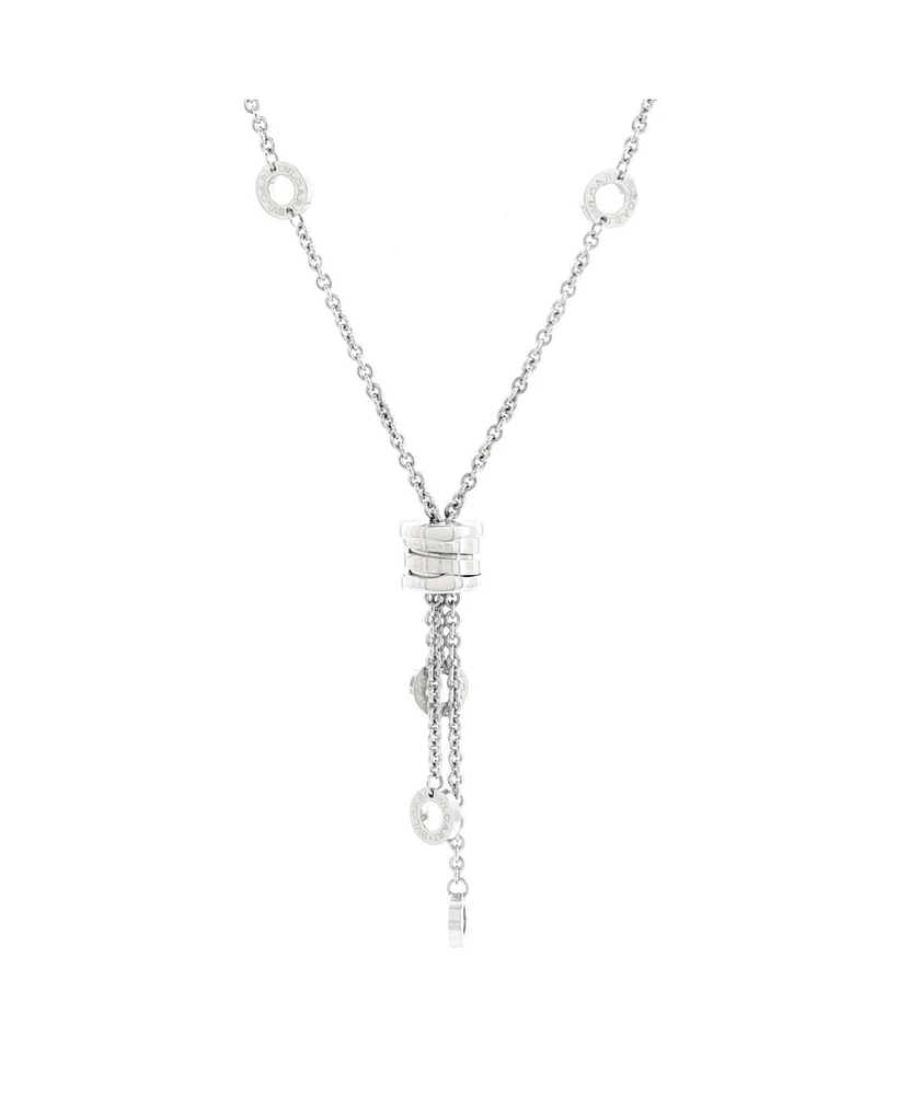 Pre-Owned Bvlgari B.Zero1 3 Charm Necklace 18K White Gold with Diamonds