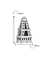 Bling Jewelry Traveler Paris Vacation Eiffel Tower Charm Bead Oxidized Sterling Silver Fits European Bracelet