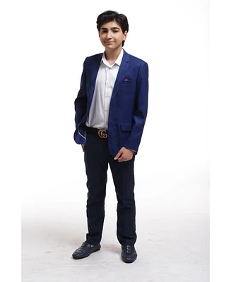 Elie Balleh Boys Blue Slim Fit Digital Rain Jacket