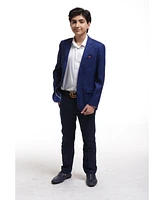 Elie Balleh Boys Blue Slim Fit Digital Rain Jacket