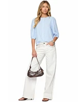 Edikted Women's Pinstripe Linen Look Button Up Shirt