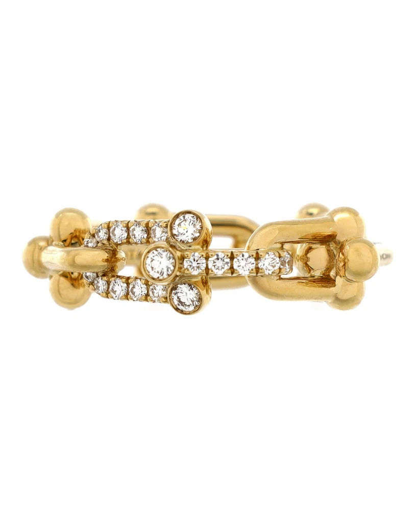 Pre-Owned Tiffany & Co. Small HardWear Link Ring 18K Gold with Diamonds