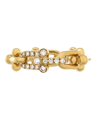 Pre-Owned Tiffany & Co. Small HardWear Link Ring 18K Gold with Diamonds