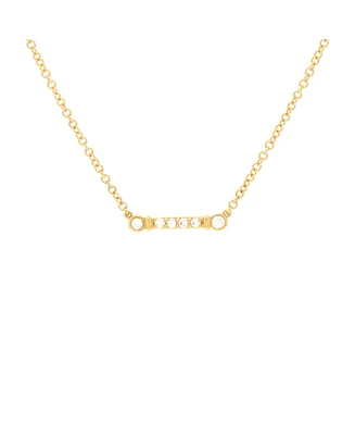 Pre-Owned Tiffany & Co. Fleur de Lis Key Bar Pendant Necklace 18K Gold and Diamonds