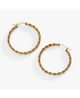 Frozen French Rope Chain Hoop Earrings