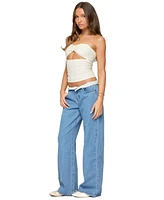 Edikted Women's Textured Knit Strapless Cutout Top