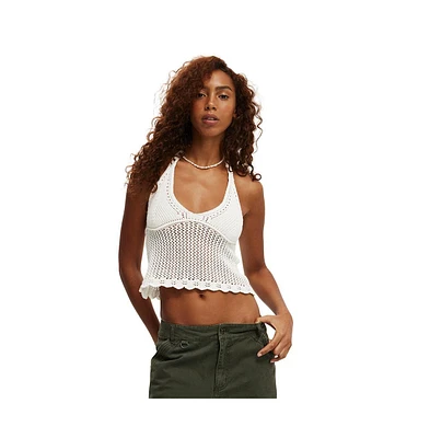 Cotton On Women's Crochet Scallop Halter