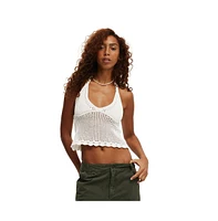Cotton On Women's Crochet Scallop Halter